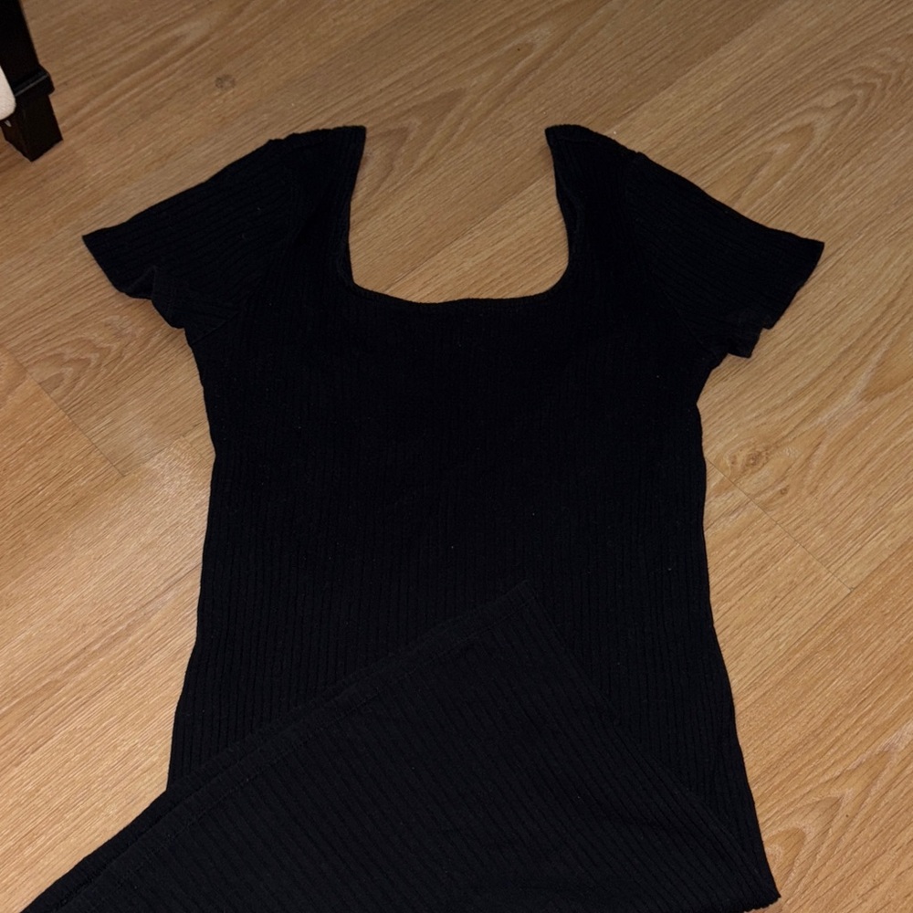 Black Ribbed Knit dress